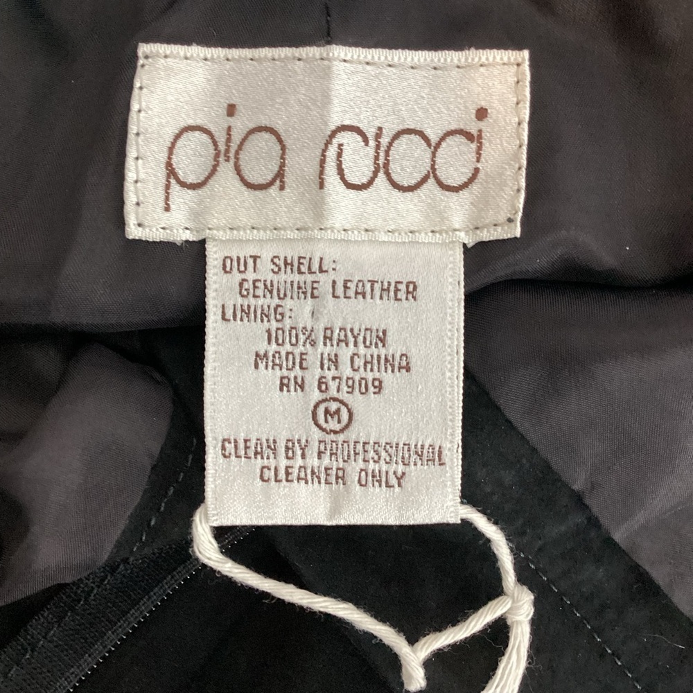 Vintage Pia Rucci Leather High Waist Pleated Tapered Pants Black M - Picture 7 of 7